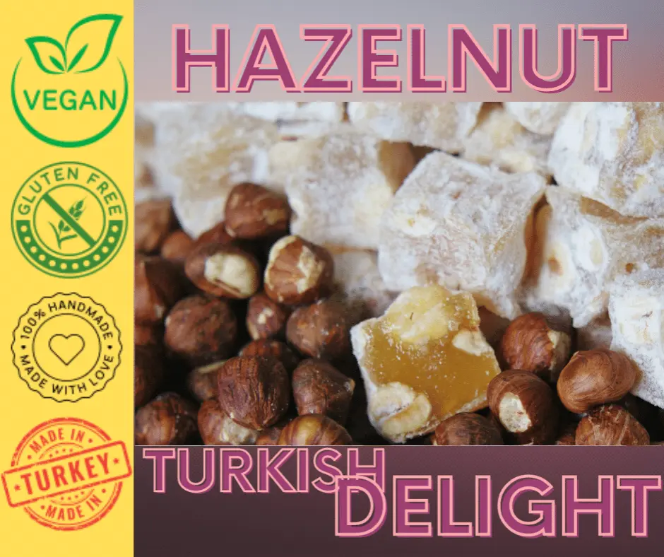 Hazelnut Turkish Delight vegan friendly and gluten free