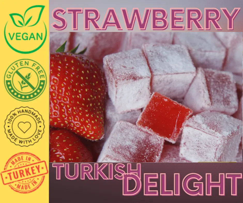 Strawberry Turkish Delight vegan friendly and gluten free